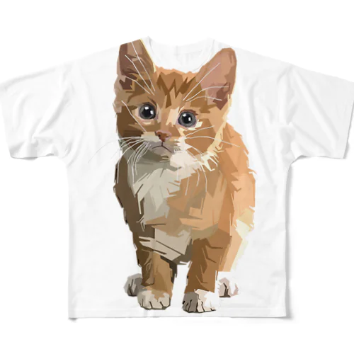 面白い猫、ケティ、猫の家 All-Over Print T-Shirt