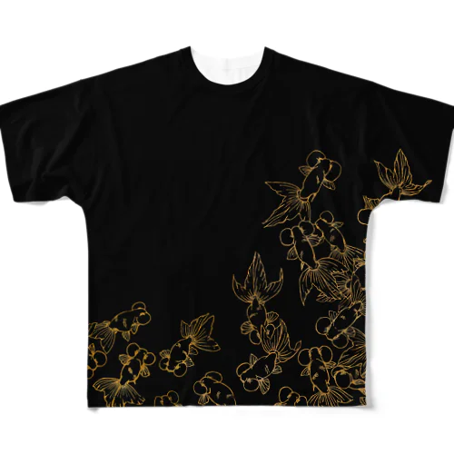 【金魚】水泡眼～暗転繚乱群泳～ All-Over Print T-Shirt