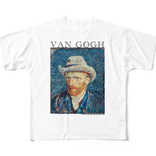 ゴッホ　灰色のフェルト帽の自画像　Vincent van Gogh  フルグラフィックTシャツ