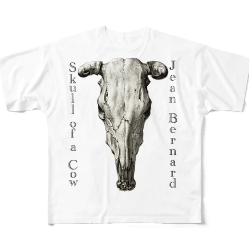 牛の頭蓋骨　ジーン・バーナード　Jean Bernard / Skull of a Cow All-Over Print T-Shirt