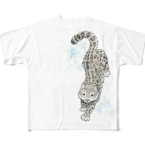 ユキヒョウ-ice All-Over Print T-Shirt