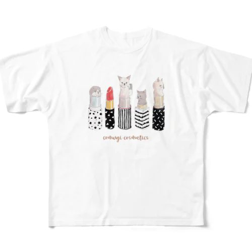 ときめき☆リップスティックにゃんこ All-Over Print T-Shirt