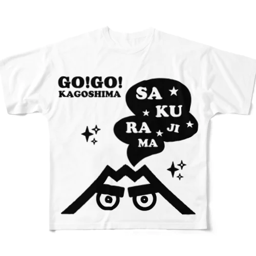 GO!GO!KAGOSHIMA 桜島くん フルグラフィックTシャツ