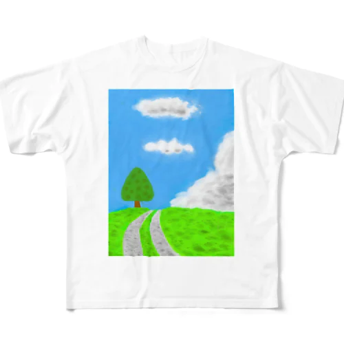 田舎道 All-Over Print T-Shirt