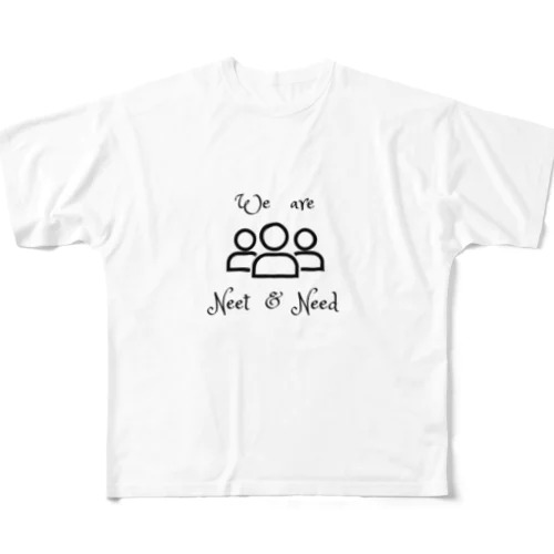 Neet & Need フルグラフィックTシャツ