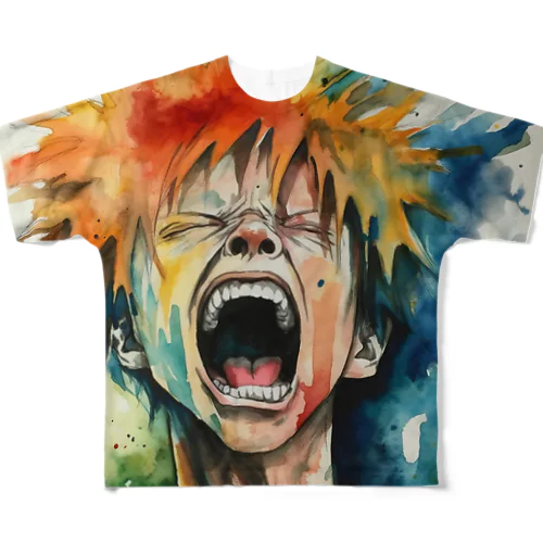 screaming girl 0.0.2 フルグラフィックTシャツ