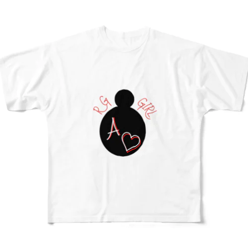 お団子ヘア　イニシャルA All-Over Print T-Shirt