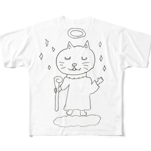 ねこ神様 フルグラフィックTシャツ