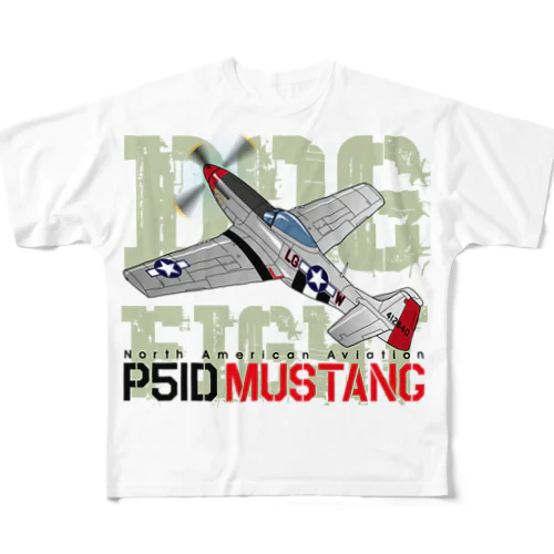 P51 MUSTANG（マスタング） フルグラフィックTシャツ