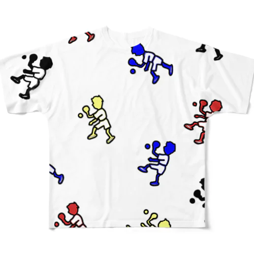 卓球めいいっぱい　卓球 All-Over Print T-Shirt