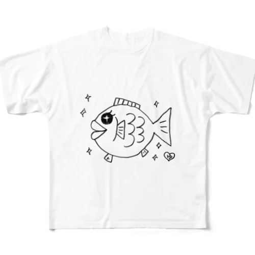 たら魚 フルグラフィックTシャツ