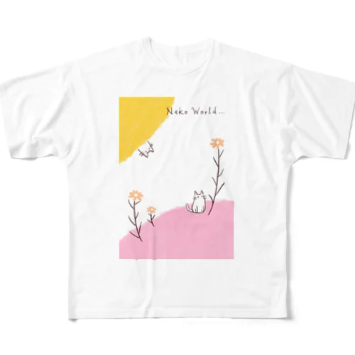 Neko world (猫の世界) All-Over Print T-Shirt