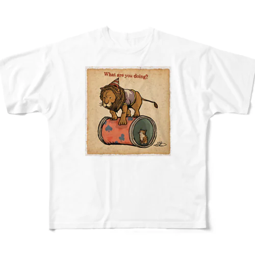 ライオンとネコちゃん！ All-Over Print T-Shirt