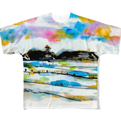 しましまうみうみシリーズ。 All-Over Print T-Shirt