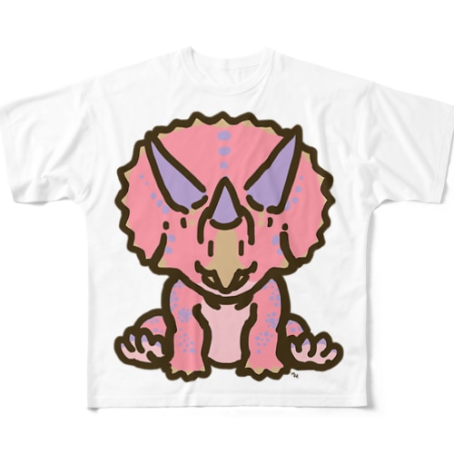 ホリドゥスちゃん（ゆるトリケラトプス ） All-Over Print T-Shirt