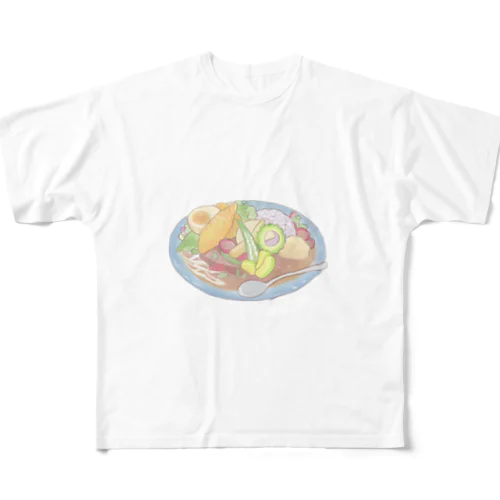 オーガニックカレー フルグラフィックTシャツ