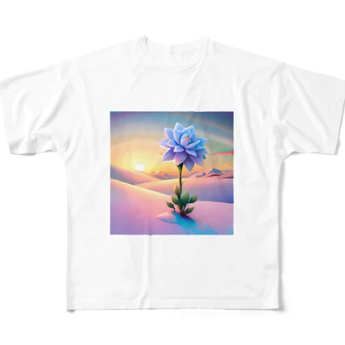 雪原の雪花 All-Over Print T-Shirt