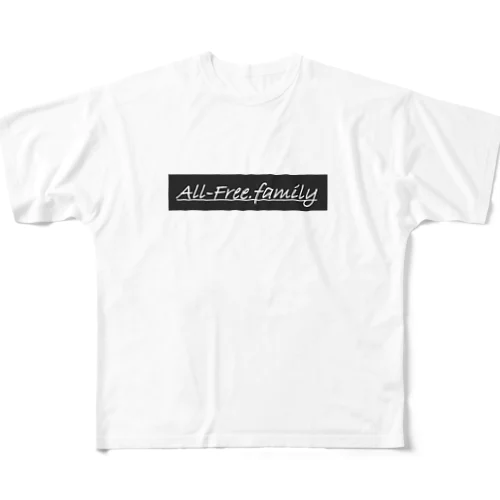 All-Free.family ロゴ フルグラフィックTシャツ