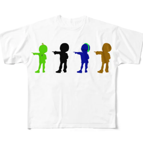 いつものアホ4人 フルグラフィックTシャツ