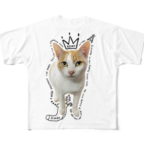 The cat's name is Remy. All-Over Print T-Shirt