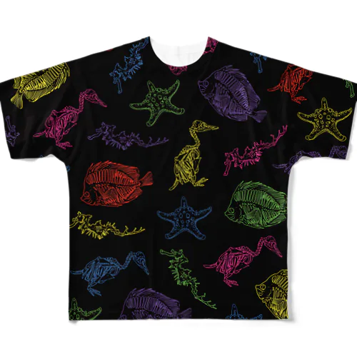 ほねほね水族館 All-Over Print T-Shirt