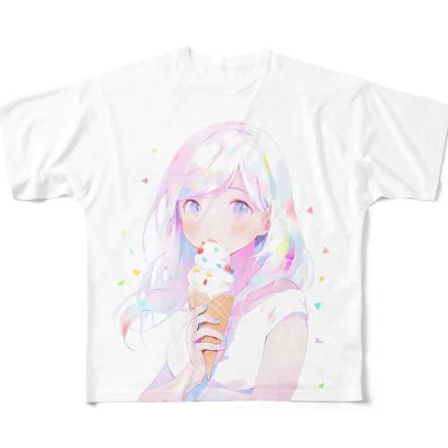 暑い夏はアイスだ007 フルグラフィックTシャツ