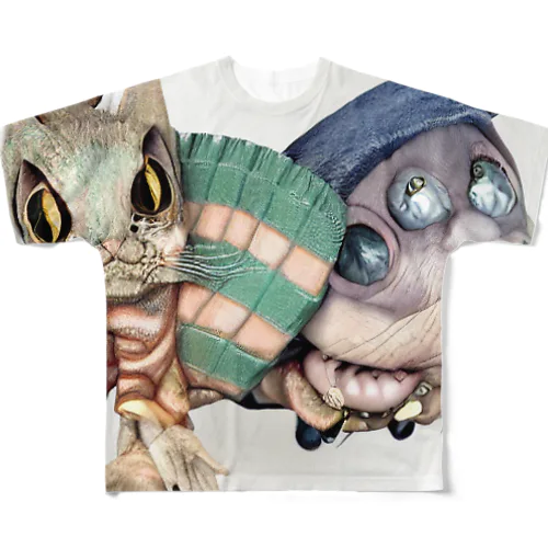 照れてるズ゛ by AI All-Over Print T-Shirt