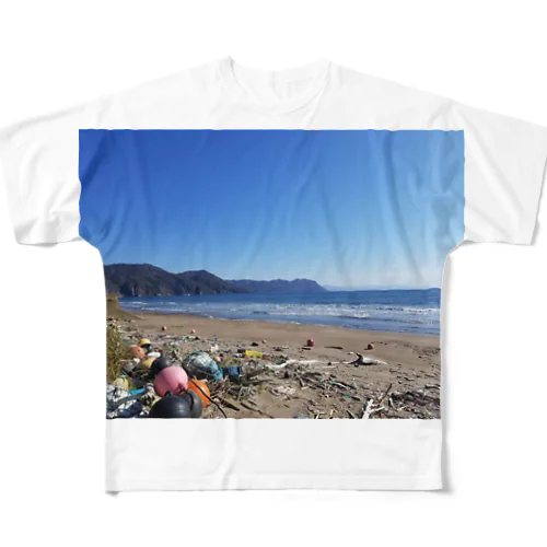 シズカリ海岸 All-Over Print T-Shirt