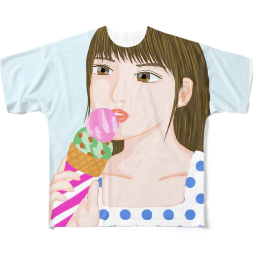 アイスクリーム フルグラフィックTシャツ
