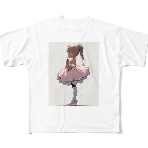 cute ballerina フルグラフィックTシャツ