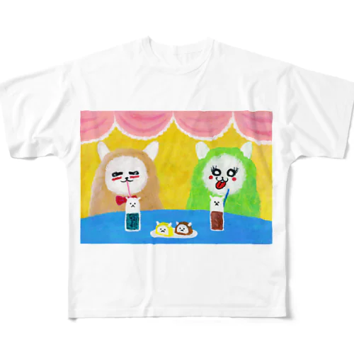 アルパカ×カフェ All-Over Print T-Shirt