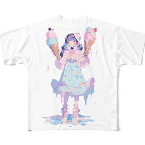 暑い夏はアイスだ015 All-Over Print T-Shirt