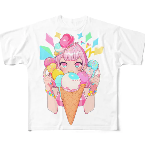 夏だ！アイスだ 018 フルグラフィックTシャツ