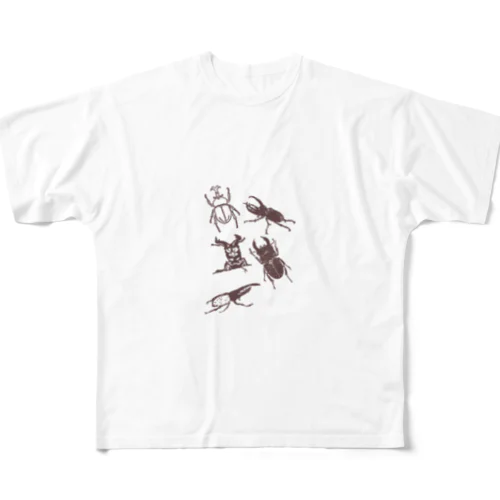 カブトムシとクワガタ All-Over Print T-Shirt