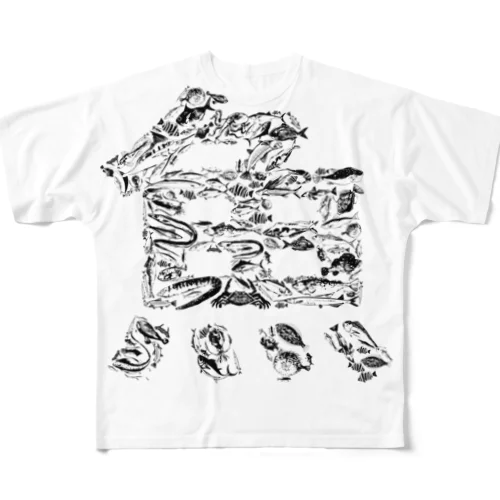 魚でできた魚-フルグラフィック All-Over Print T-Shirt