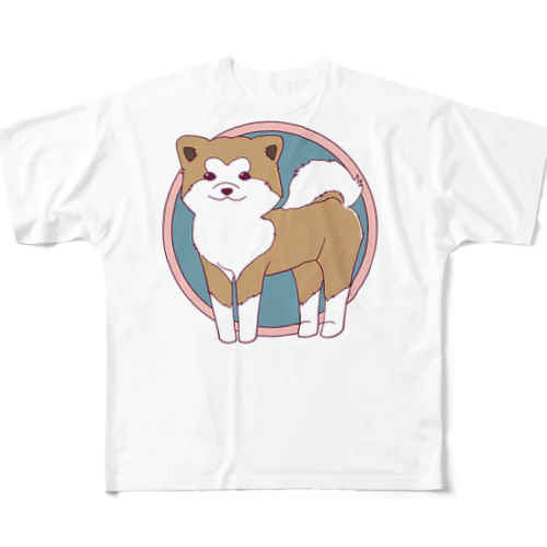 アキタイヌ All-Over Print T-Shirt