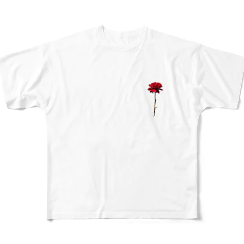 薔薇 All-Over Print T-Shirt