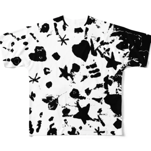 ⭐︎♡ (ホワイトブラック) All-Over Print T-Shirt