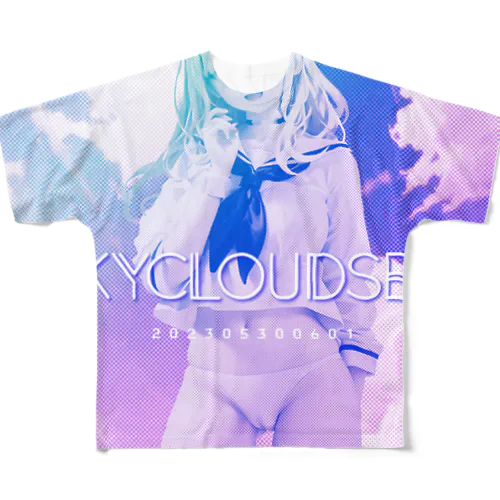 SKY-CLOUD-SEA 架空 PVC エロポップ All-Over Print T-Shirt