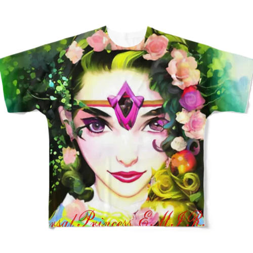 universalPrincess The joy of the green sparkling garden フルグラフィックTシャツ