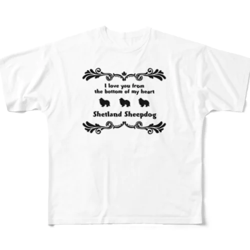 シェルティ　wing　onehappiness フルグラフィックTシャツ