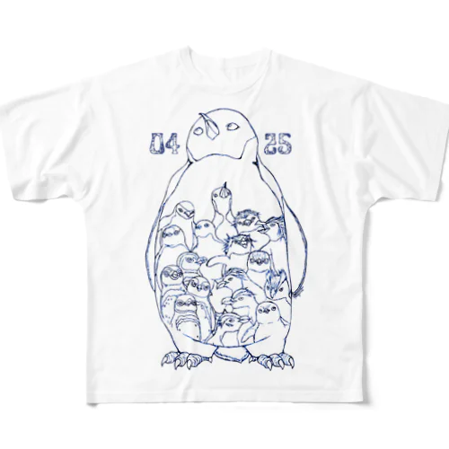 0425-18 Penguins of the World- フルグラフィックTシャツ