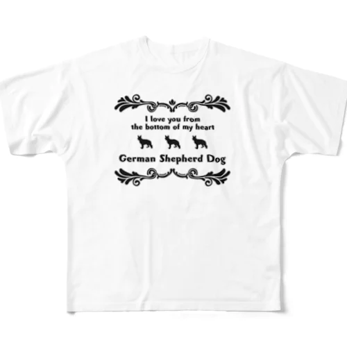 ジャーマンシェパードドッグ　wing　onehappiness All-Over Print T-Shirt