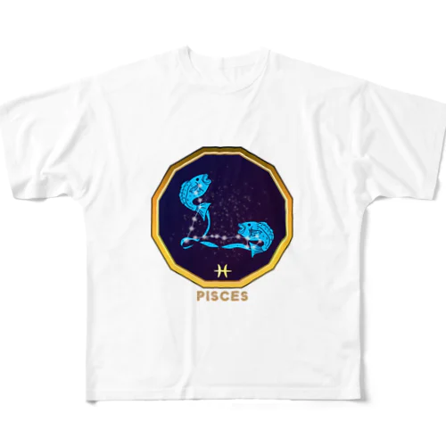 魚座マーク フルグラフィックTシャツ