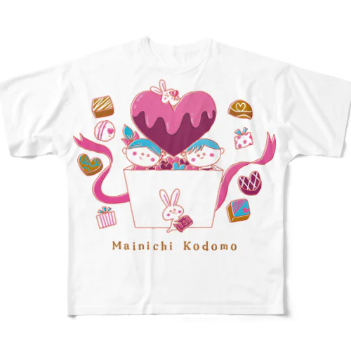 Mainichi kodomo chocolate フルグラフィックTシャツ