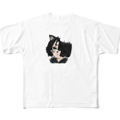 猫耳少女 フルグラフィックTシャツ