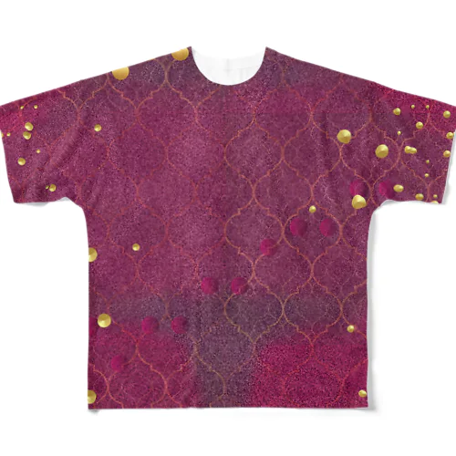 魔法の絨毯　ザクロレッド フルグラフィックTシャツ