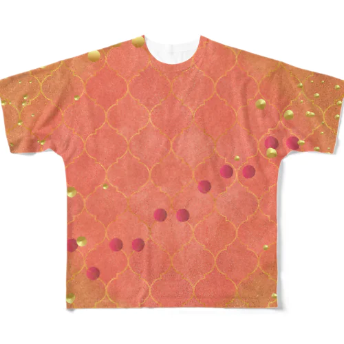 魔法の絨毯　マンゴーイエロー フルグラフィックTシャツ