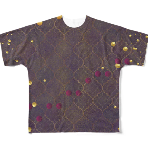 魔法の絨毯　デーツゴールデンブラウン フルグラフィックTシャツ