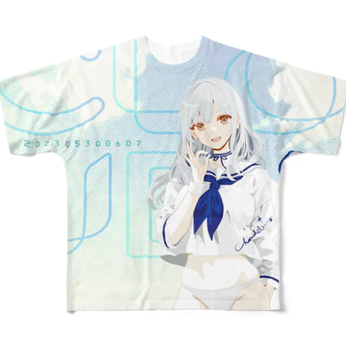 とにかく明るいエロポップ 雑誌風レイアウト All-Over Print T-Shirt